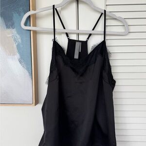 Black Lace Trim Cami Top